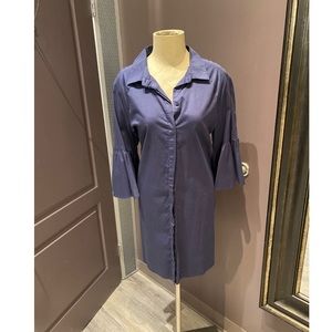 Shirt dress with flutter sleeves